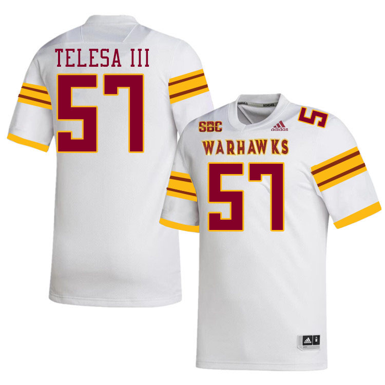 #57 Sam Telesa III Louisiana-Monroe Warhawks College Football Jerseys Stitched-White